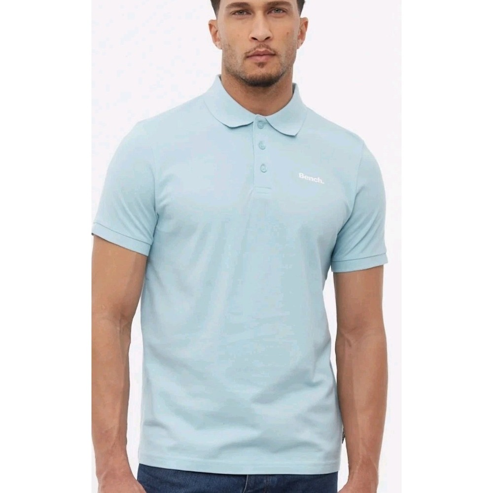 NWT Bench Urbanwear Albami Emblem Polo Ice Quiet Luxury Preppy Golf  S Shirt